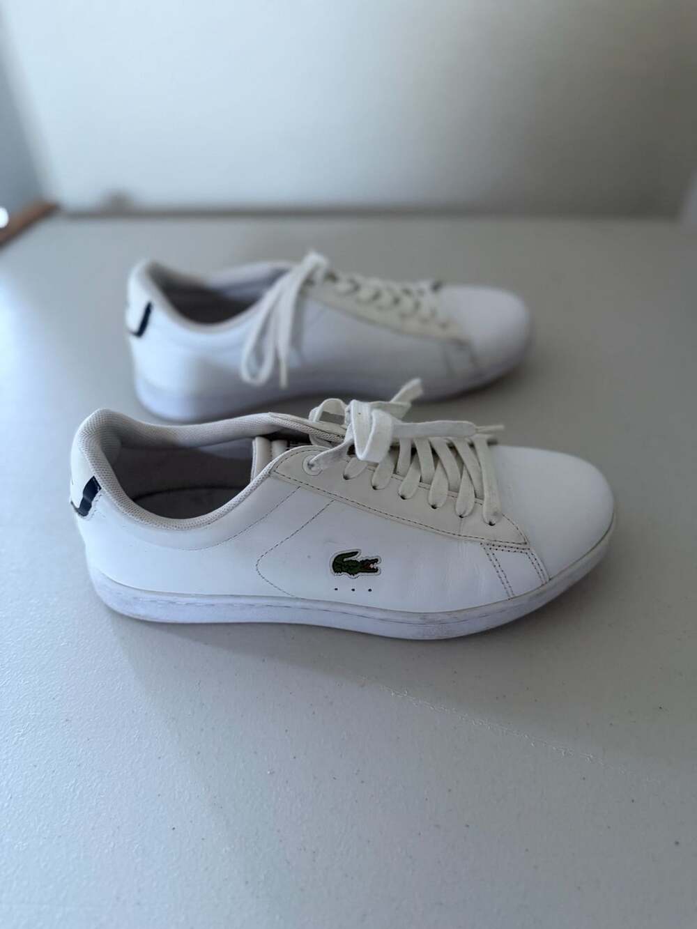 Lacoste Carnaby Evo BL 1 Size 7 White Leather Shoes